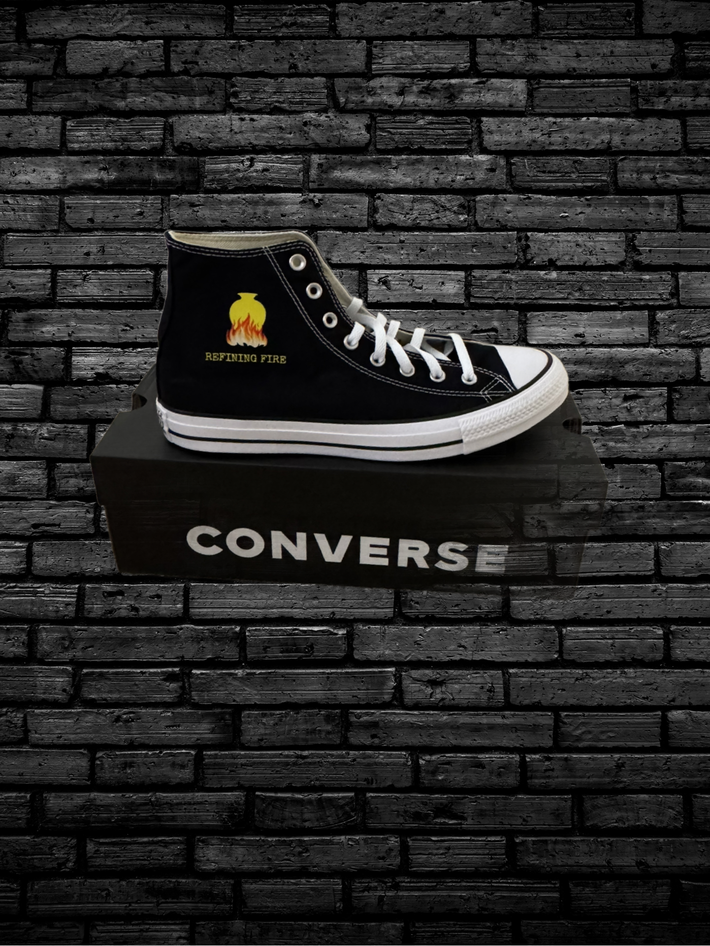 Custom Refining Fire Converse Chuck Taylors