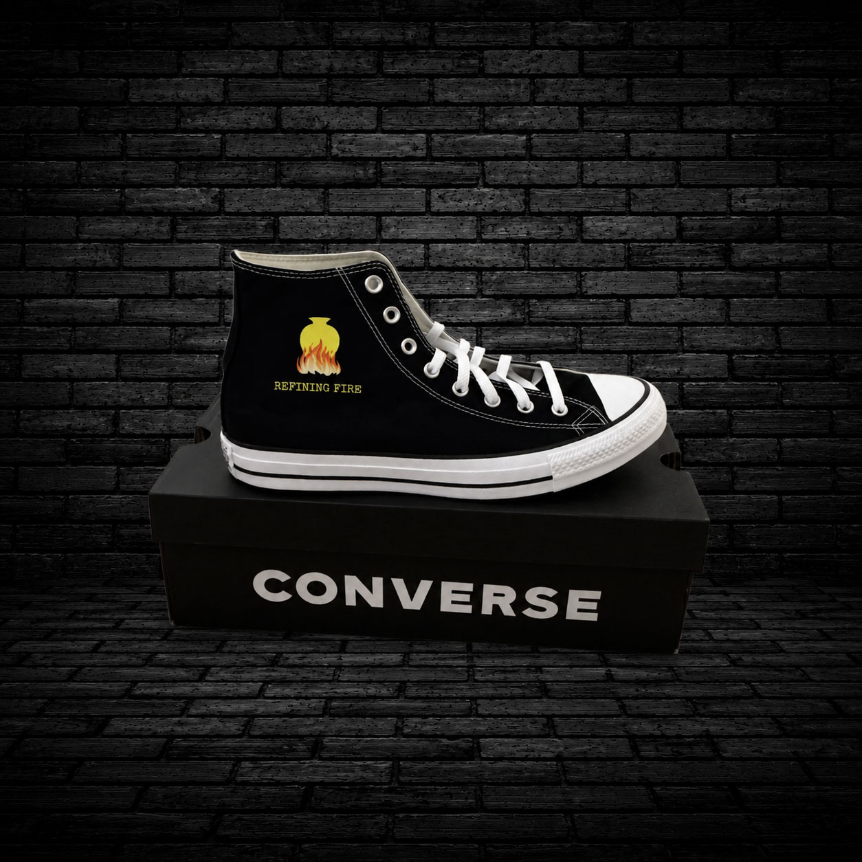 converse-shoes Custom Refining Fire Converse Chuck Taylors - Image 1